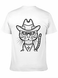 Cool Cat Cowboy Black T-Shirt