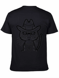 Cool Cat Cowboy Black T-Shirt
