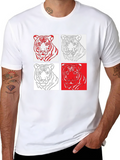 Tiger Art Graphic Black T-Shirt