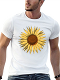 Sunflower Graphic Tee - Stylish Black Cotton T-Shirt