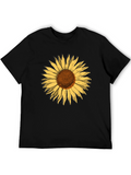 Sunflower Graphic Tee - Stylish Black Cotton T-Shirt
