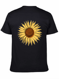 Sunflower Graphic Tee - Stylish Black Cotton T-Shirt