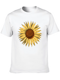 Sunflower Graphic Tee - Stylish Black Cotton T-Shirt