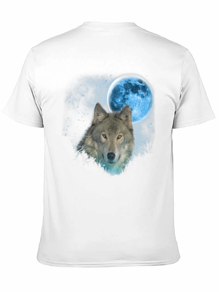 Wolf Moon Graphic T-Shirt - Black Cotton Blend
