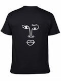 Abstract Face Graphic Black T-Shirt