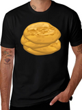 Stack of Flatbreads Graphic Black T-Shirt