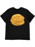 Stack of Flatbreads Graphic Black T-Shirt