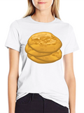 Stack of Flatbreads Graphic Black T-Shirt