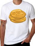 Stack of Flatbreads Graphic Black T-Shirt
