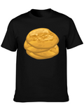 Stack of Flatbreads Graphic Black T-Shirt
