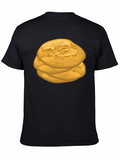 Stack of Flatbreads Graphic Black T-Shirt