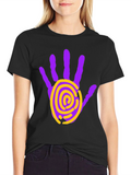 Handprint Graphic Tee - Black Cotton Blend