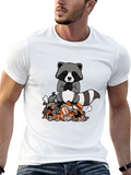 Zen Raccoon on Trash Pile Graphic T-Shirt
