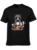 Zen Raccoon on Trash Pile Graphic T-Shirt