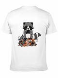 Zen Raccoon on Trash Pile Graphic T-Shirt