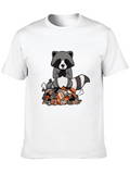 Zen Raccoon on Trash Pile Graphic T-Shirt