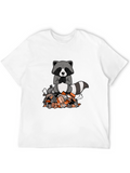 Zen Raccoon on Trash Pile Graphic T-Shirt