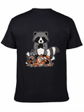 Zen Raccoon on Trash Pile Graphic T-Shirt