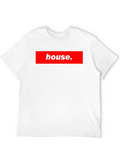 House Black T-Shirt Red Box Logo Style