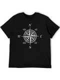 Compass Rose Graphic Tee - Black