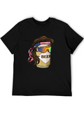 Beer Mullet USA Flag Headband T-Shirt