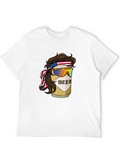 Beer Mullet USA Flag Headband T-Shirt