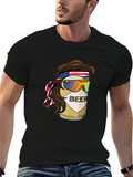 Beer Mullet USA Flag Headband T-Shirt