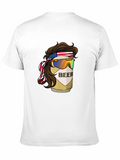 Beer Mullet USA Flag Headband T-Shirt