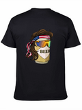 Beer Mullet USA Flag Headband T-Shirt