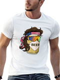 Beer Mullet USA Flag Headband T-Shirt