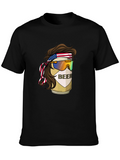 Beer Mullet USA Flag Headband T-Shirt