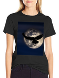 Raven Moon Graphic Black T-Shirt