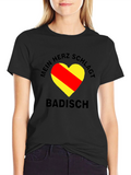Mein Herz Schlägt Badisch Black T-Shirt