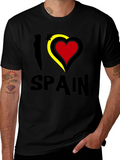 I Love Spain T-Shirt - Black Novelty Tee