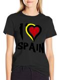 I Love Spain T-Shirt - Black Novelty Tee