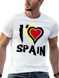 I Love Spain T-Shirt - Black Novelty Tee
