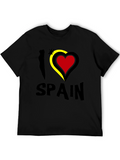 I Love Spain T-Shirt - Black Novelty Tee