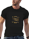 Richness Gold Print Black T-Shirt