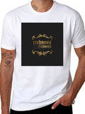 Richness Gold Print Black T-Shirt