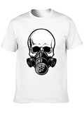 Skull Gas Mask Graphic Tee - Cool Design