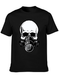 Skull Gas Mask Graphic Tee - Cool Design