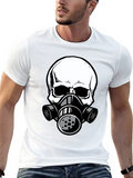 Skull Gas Mask Graphic Tee - Cool Design