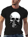 Skull Gas Mask Graphic Tee - Cool Design