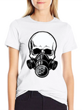 Skull Gas Mask Graphic Tee - Cool Design