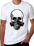 Skull Gas Mask Graphic Tee - Cool Design
