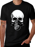 Skull Gas Mask Graphic Tee - Cool Design