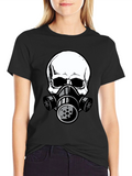 Skull Gas Mask Graphic Tee - Cool Design