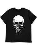 Skull Gas Mask Graphic Tee - Cool Design