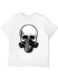 Skull Gas Mask Graphic Tee - Cool Design