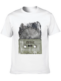 Music Saw Blade Cassette Tape Graphic T-Shirt